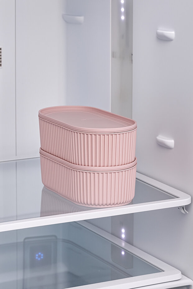 Stylish Stackable Practical Set of 6 Storage Containers 2X(1100ml) 2X(2600ml) 2X(6700ml) - 4