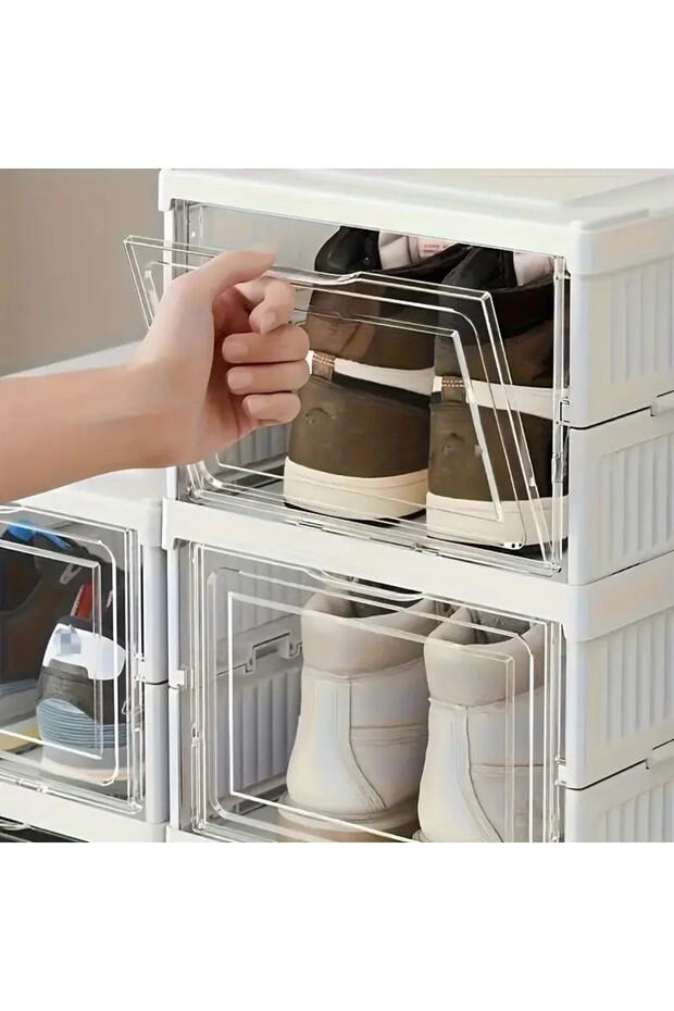 6 Katlı Modüler Lüks Ayakkabı Kutusu Katlanır Ayakkabılık - 2