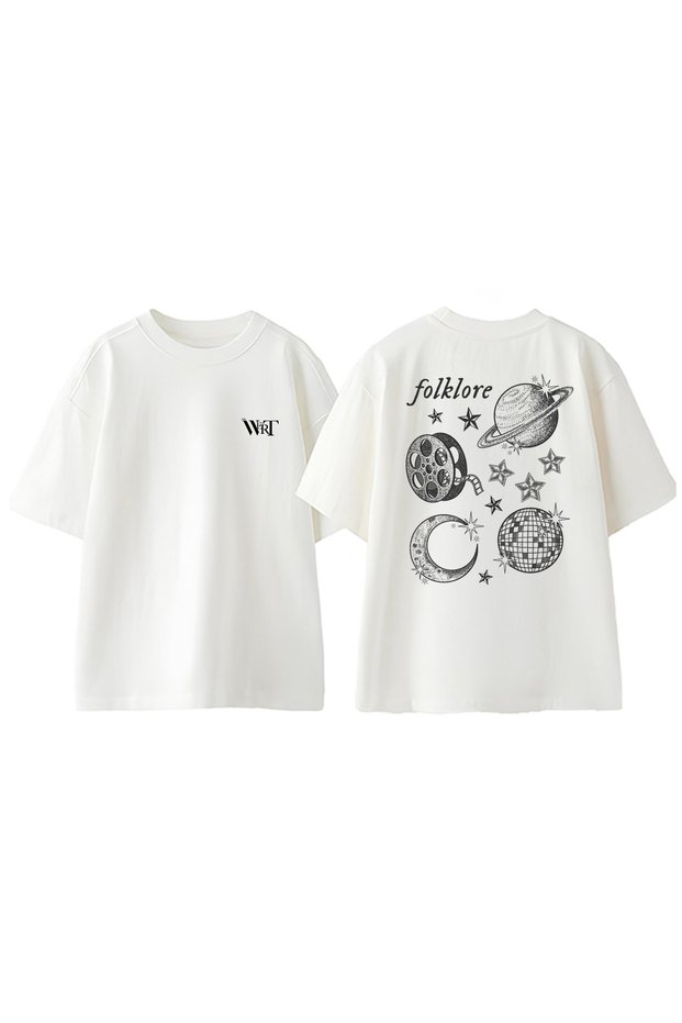 Taylor Swift 7 Design Back Printed Cotton White Oversize T-Shirt
