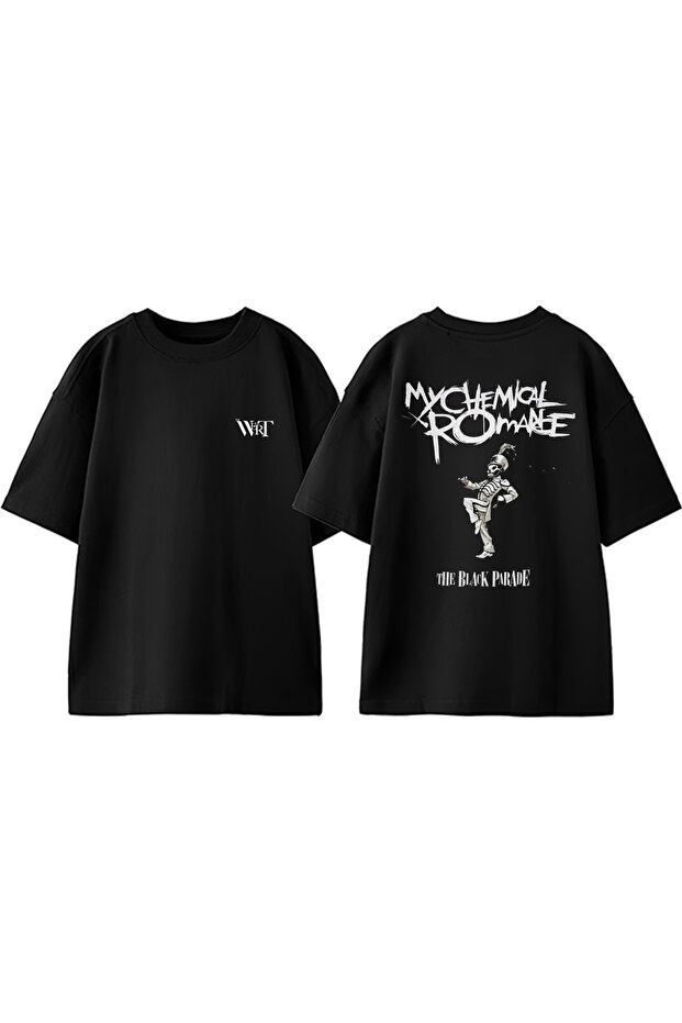 My Chemical Romance 1 Design Back Printed Cotton Black Oversize T-Shirt
