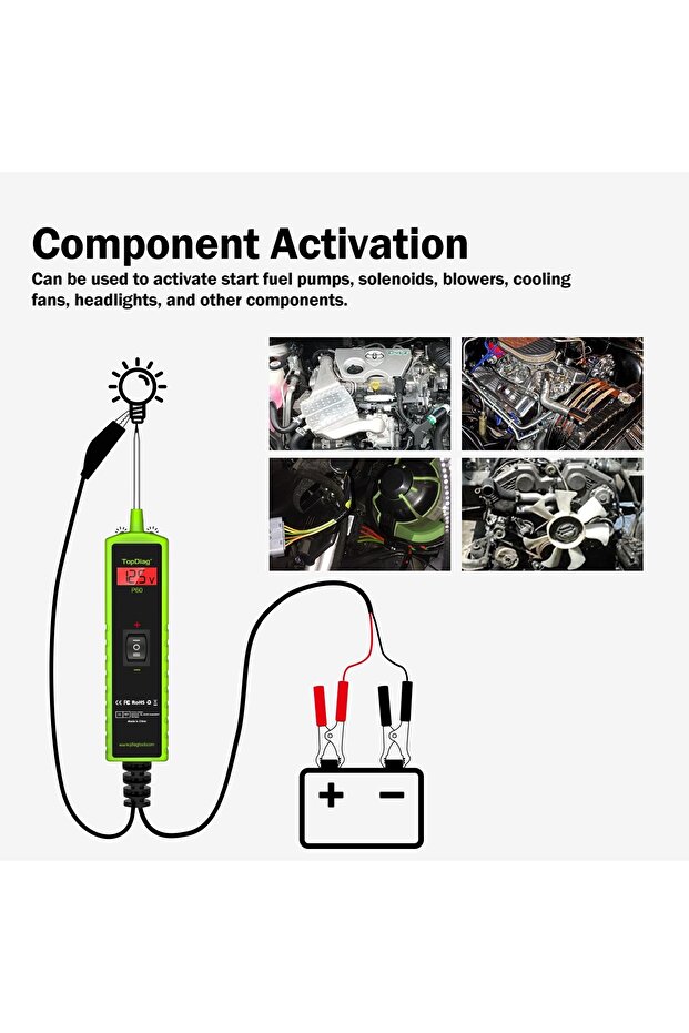 TopDiag P60 Car Electrical Circuit Tester, 6-30V, Diagnostic with LCD display, Short Circuit - 12
