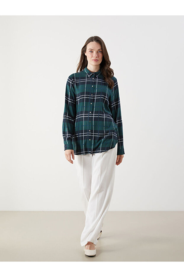 Ekose Kadın Gömlek - 2