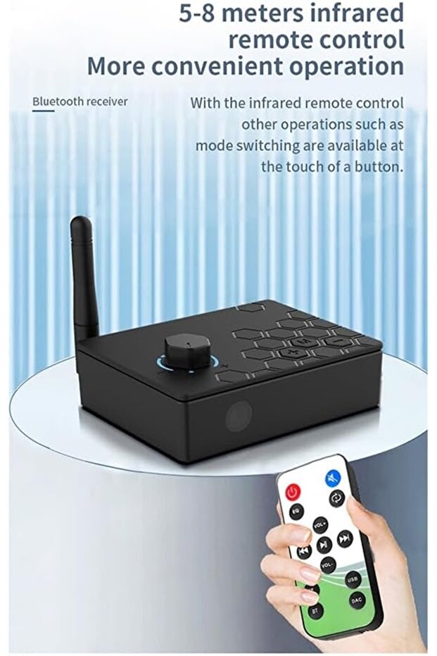 ® DAC 192KHz Digital to Analog Audio Converter with Bluetooth 5.4 and Remote Control, - 6