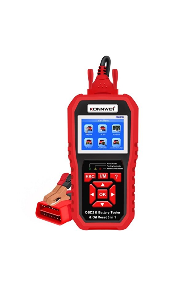 Car Diagnostic and Scan Tool, KW890, OBD2, 2.8 Inch Display, Read and Clear Engine Fault - 10