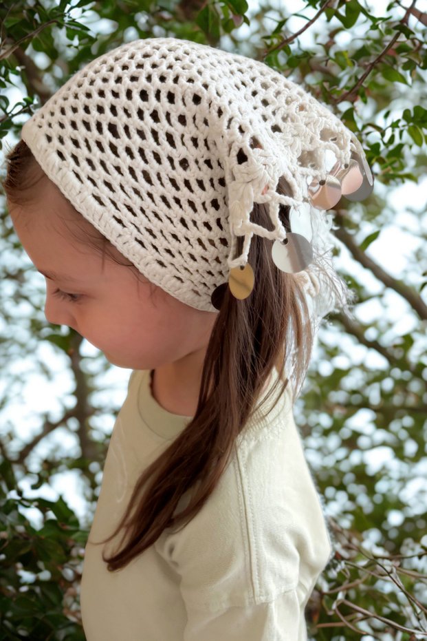 Knitted Sequin Bandana - Women or Girls