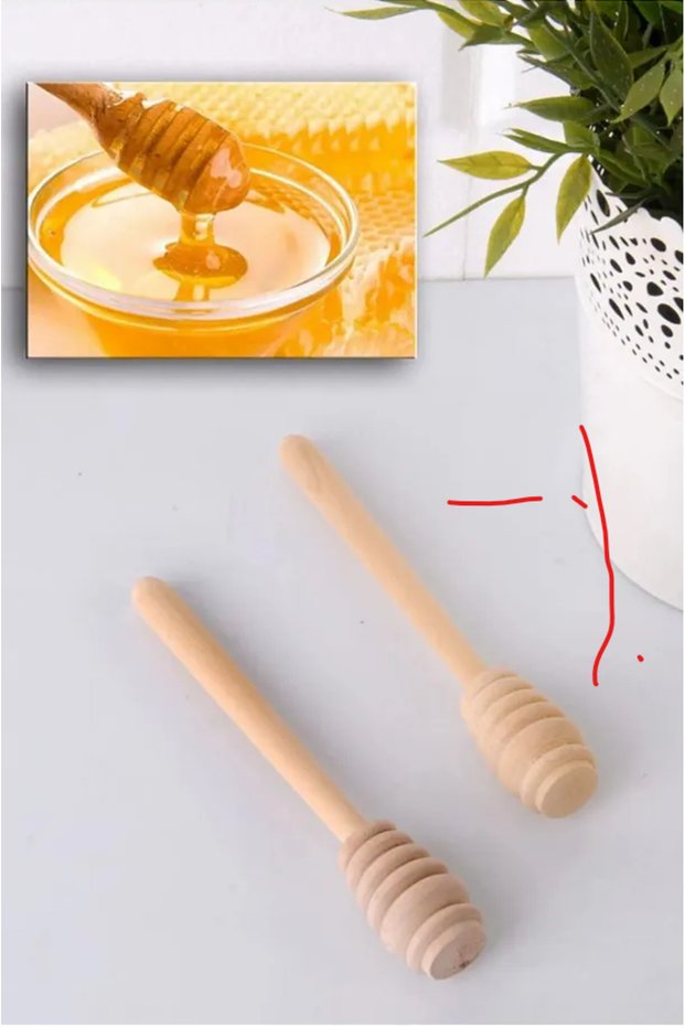 Set of 2 Wooden Honey Spoons