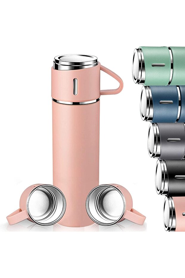 NEW Vacuum Insulated Flask 500ml/17.6oz Stainless Steel Thermo-Bottle with Cup for Coffee Water Hot