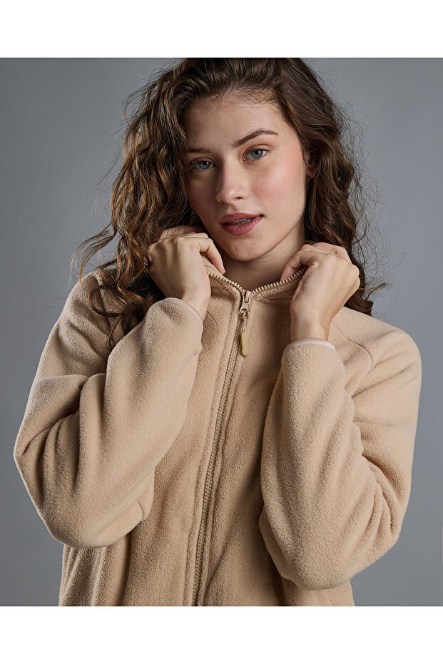 Sherpa Jacket with Zipper Closure - 3