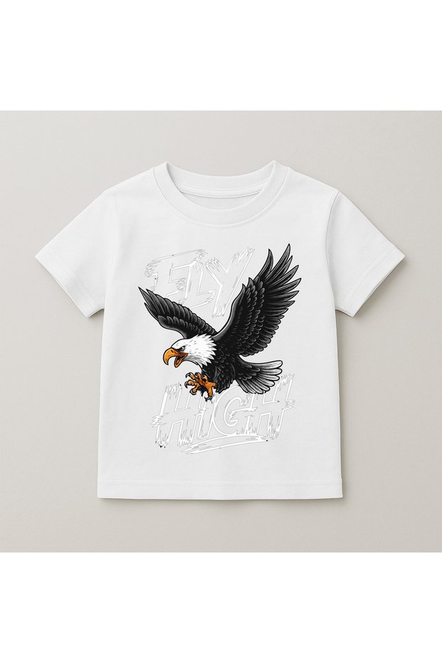 Eagle Crew Neck 100% Cotton Printed Short Sleeve Children's and Teenage T-Shirt