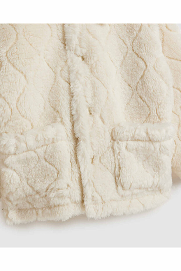 Sherpa Jacket with Button Closure - 4