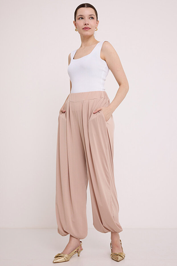 Women's Baggy Trousers Cream 1279