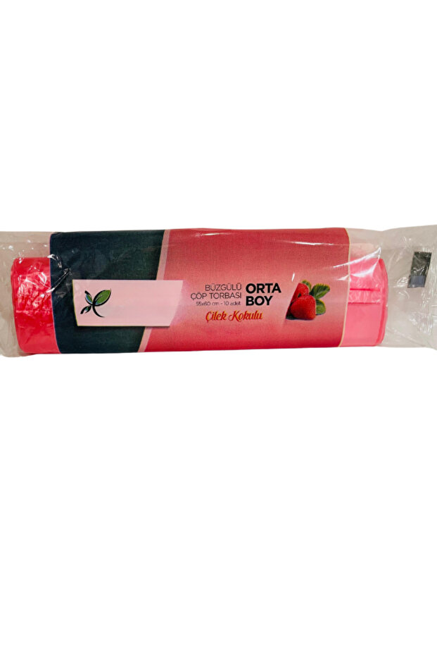 ORTA BOY BÜZGÜLÜ ÇÖP POŞETİ ÇİLEK KOKULU 10 ADET X 3 PAKET - 1