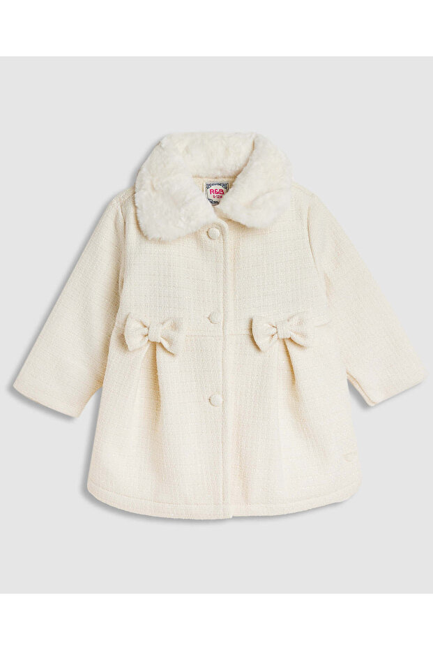 Textured Jacket with Shirt Collar and Long Sleeves
