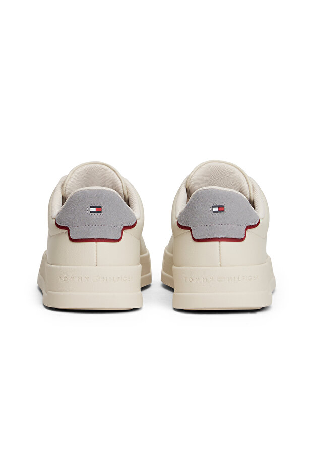 Tommy Hilfiger Men New Sprint/Grey Whisper Court Leather Detail Low Top Sneakers - 3