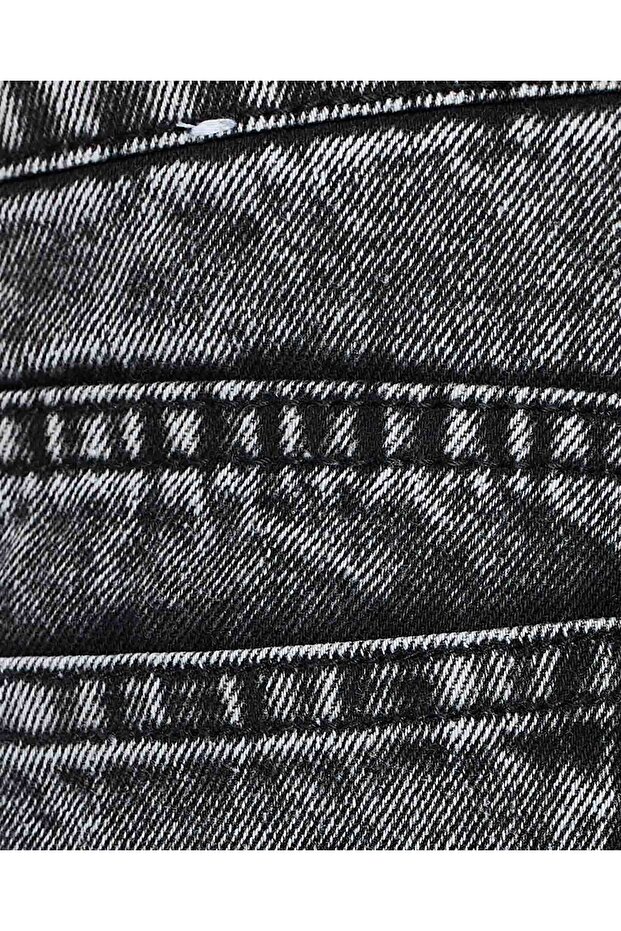 Washed Denim Shorts with Button Closure - 6