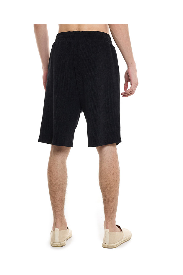 Textured Shorts with Drawstring Closure - 4