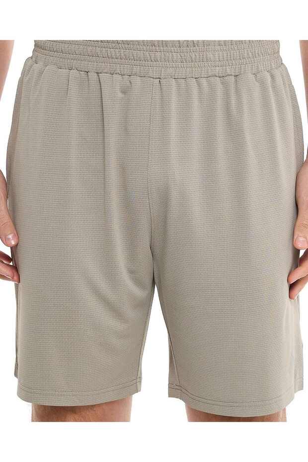Textured Active Shorts with Elastic Waist - 5