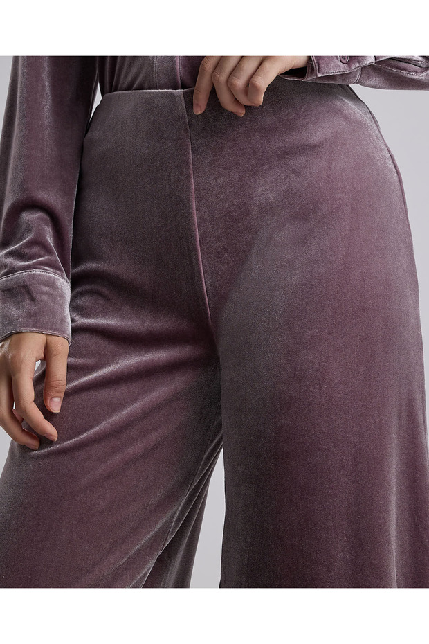 Solid Wide Leg Pants with Drawstring Waist - 5