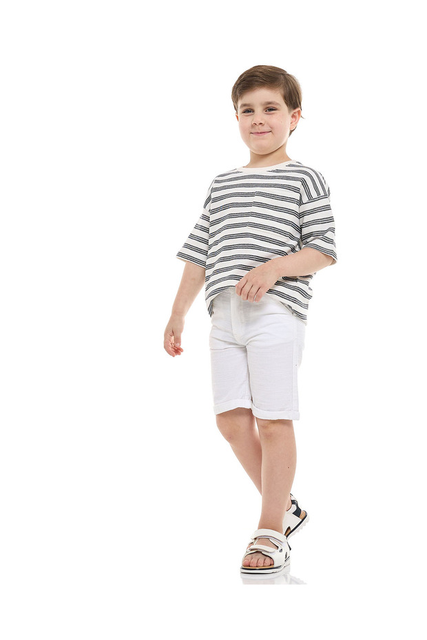 Solid Shorts with Button Closure - 1