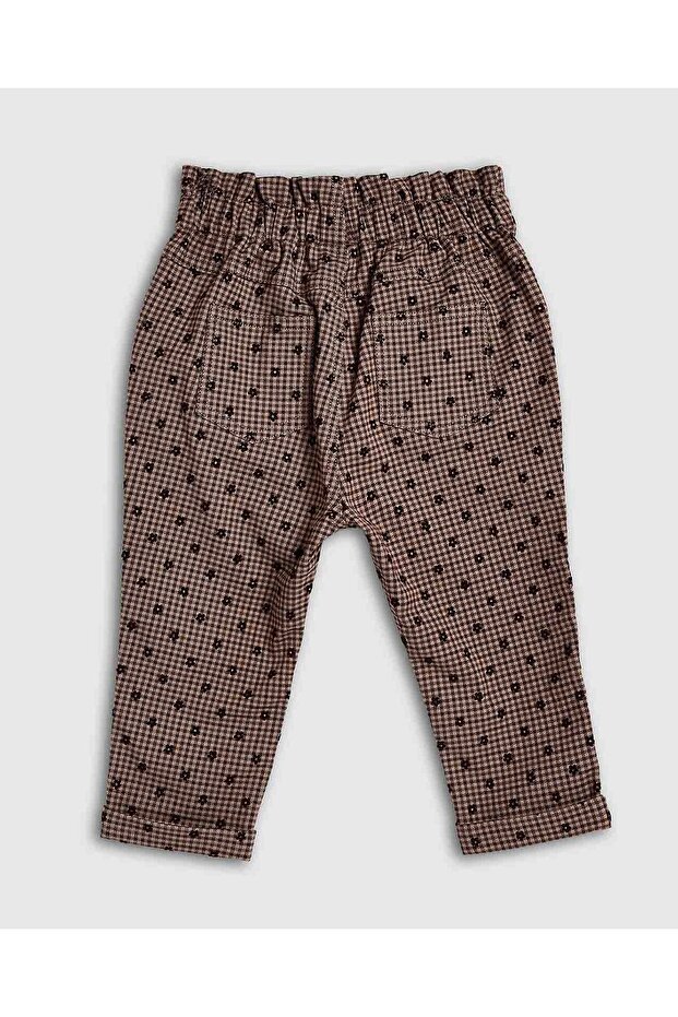 بنطلون منقوش مع أزرار للإغلاق - 2