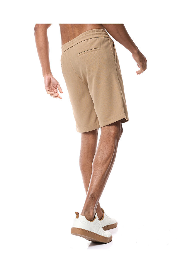 Textured Shorts With Drawstring Waist - 4