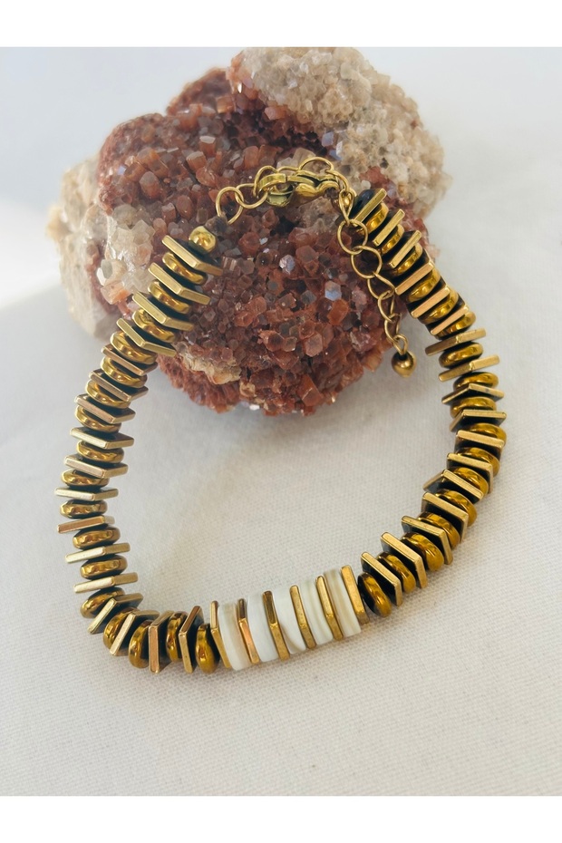 Hematite Bracelet with Natural Stone