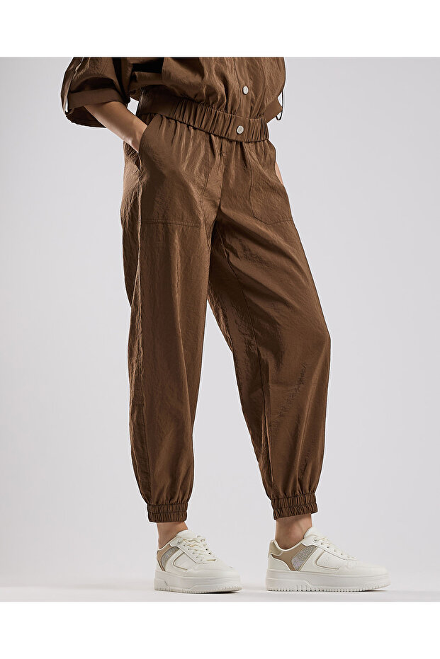 Solid Jogger Pants with Drawstring Waist - 3