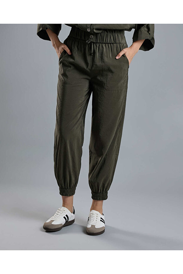 Solid Jogger Pants with Drawstring Waist - 2