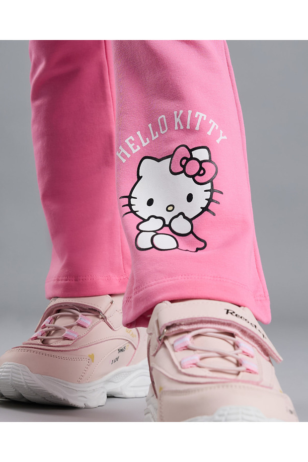 Hello Kitty Print Flared Pants with Elastic Waist - 4