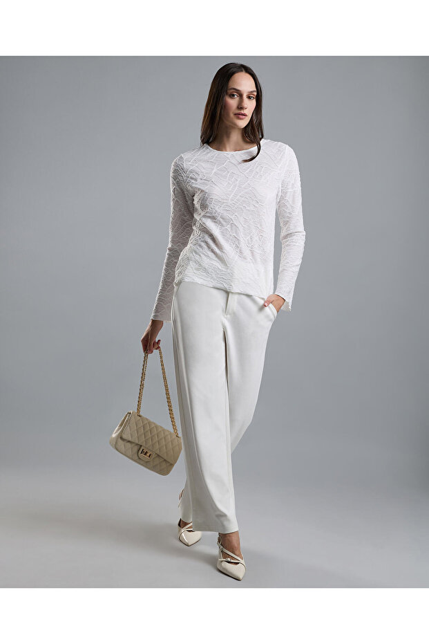 Solid Wide Leg Pants with Button Closure - 1