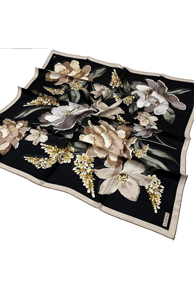 İpek Eşarp 2026 Kış - 9414-05 Siyah Taş Twill - 1