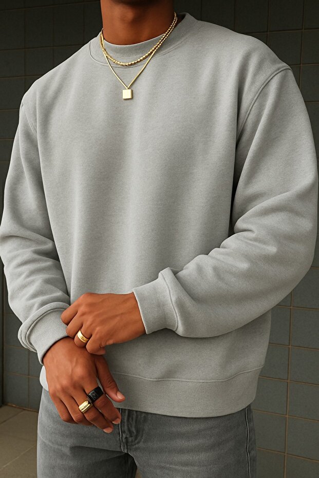3 Yarn Combed Cotton Straight Men's Sweatshirt
