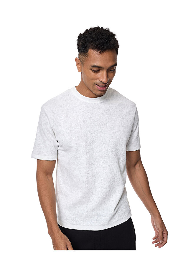 Solid T-shirt with Crew Neck and Short Sleeves