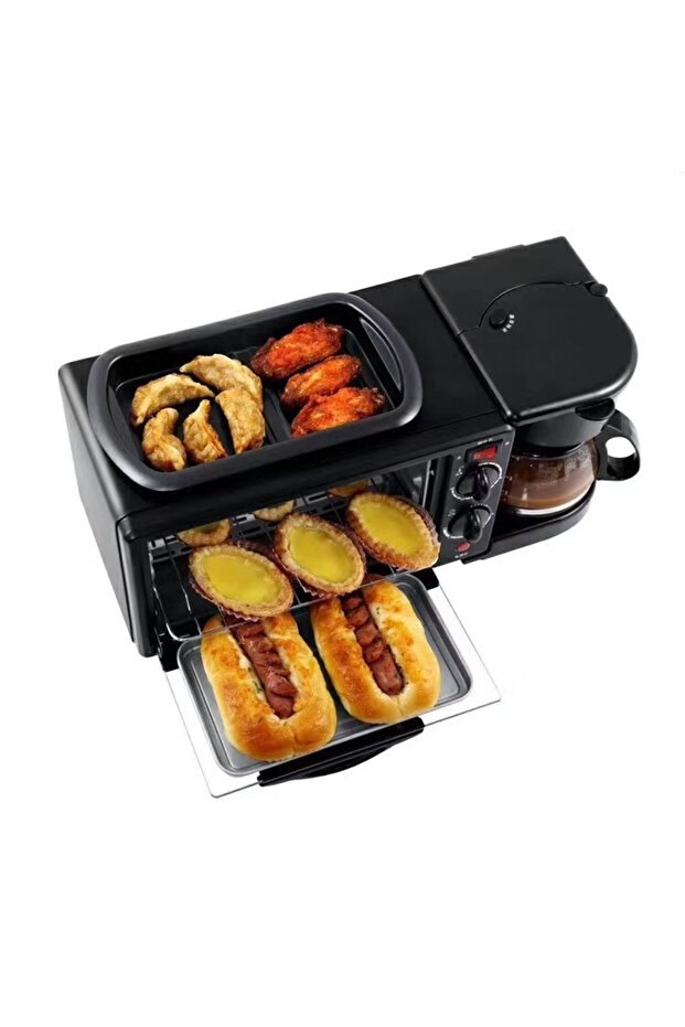 3-in-1 Multifunctional Breakfast Maker Toaster Coffee Machine - 7