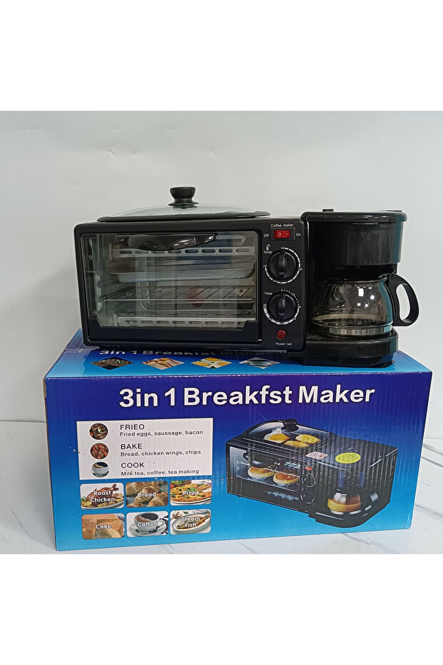 3-in-1 Multifunctional Breakfast Maker Toaster Coffee Machine - 1