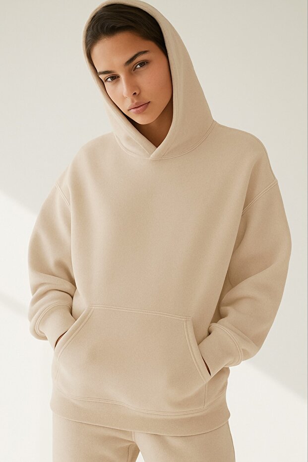 3 Yarn Combed Cotton Unisex Solid Color Sweatshirt