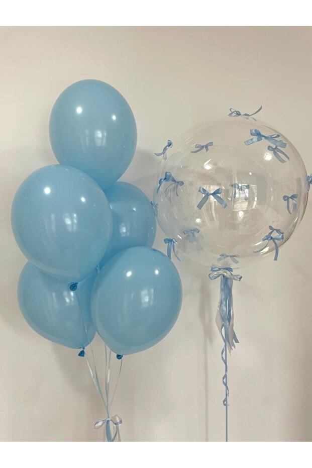 Blue Bow Balloon Set Set of 11