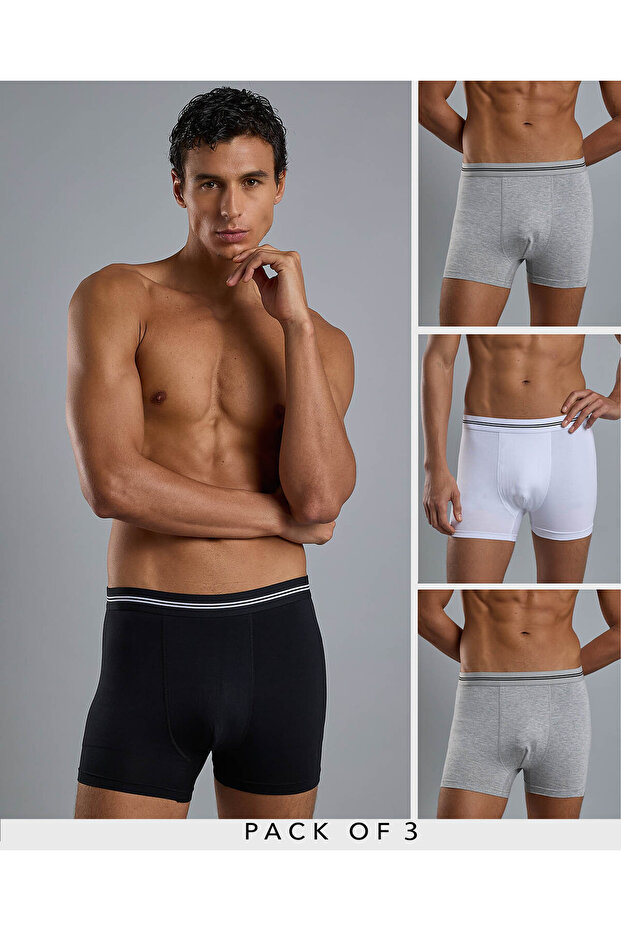 3 Pack Solid Trunks - 1