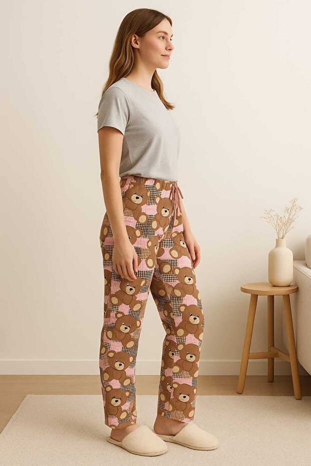 بنطلون مريح للمنزل بنمط تيدي بير - 3