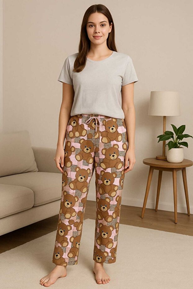 بنطلون مريح للمنزل بنمط تيدي بير - 2