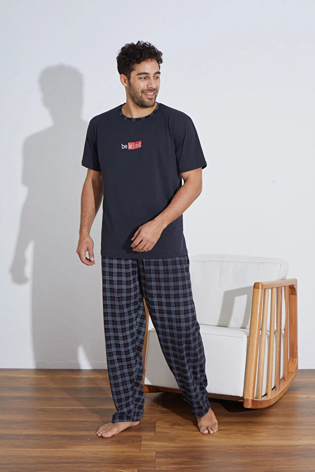Yazlık Pamuklu Penye (süprem) Erkek Pijama Takımı - 3