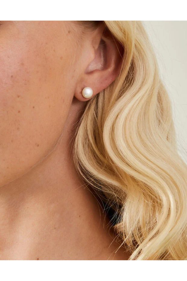 Z Small İnci Küpe Altın Kaplama - 3