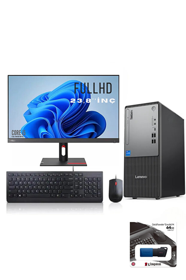 Thinkcentre Neo 50t G5 12ub000btr Core I5 13400-32GB Ddr5 Ram-1 TB WİNDOWS 11 PRO + 23,8'' Monitör - 1