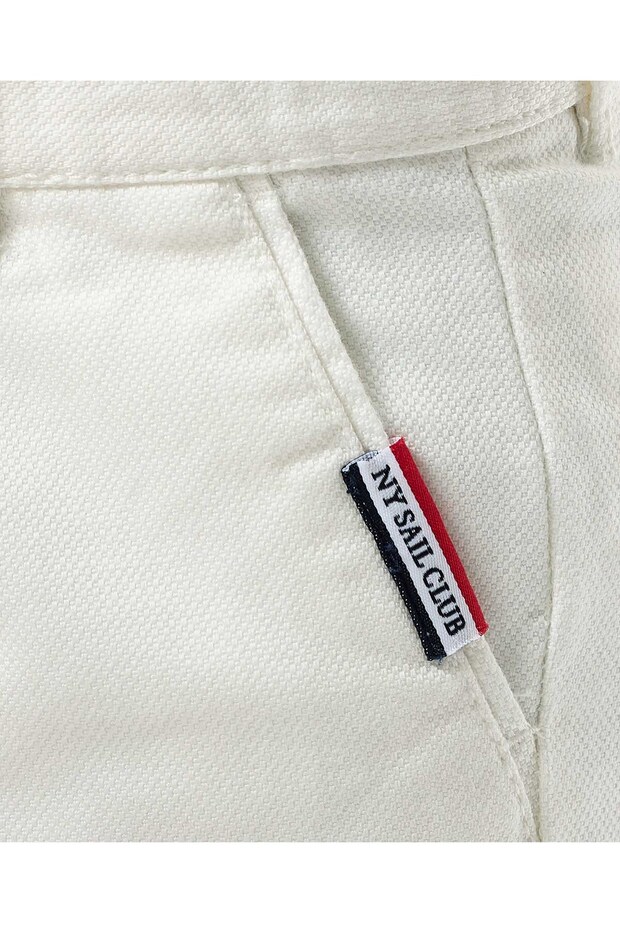 Textured Shorts with Button Closure - 6