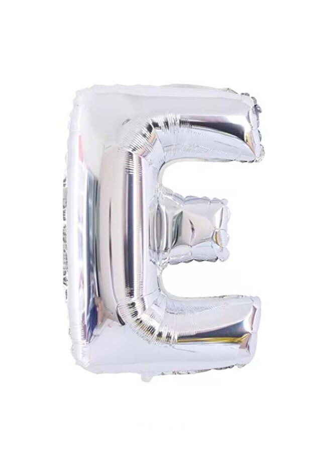 بالون حرف E من رقائق الألومنيوم - كبير 40 بوصة - فضي - 1