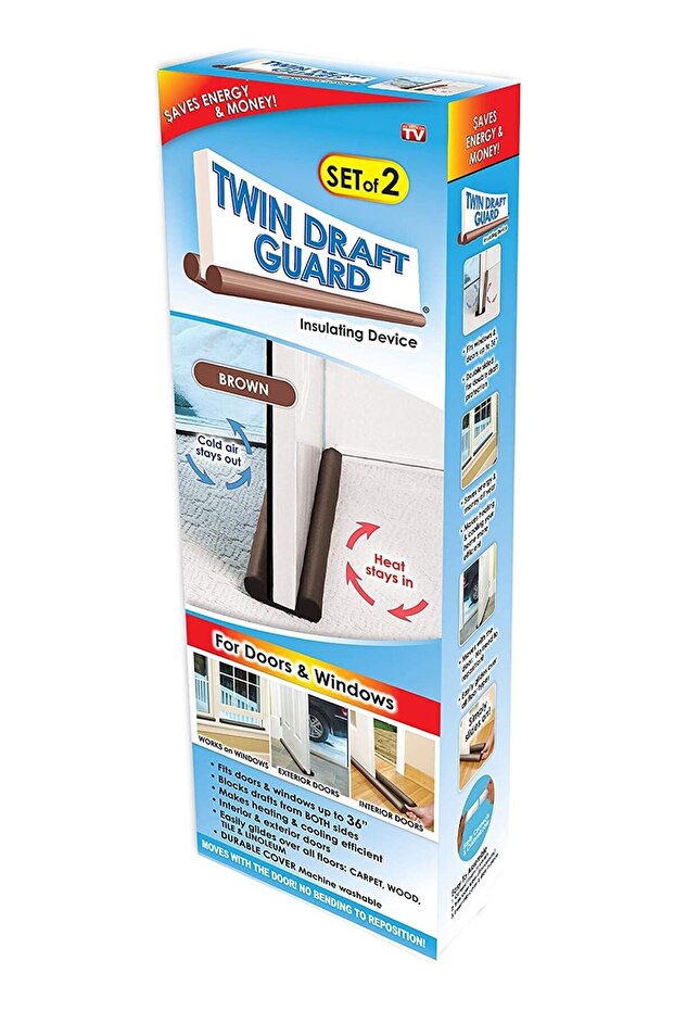 Twin Draft Guard Twin Draft Guard Extreme in Brown - Energy Saving Under Door Draft Stopper - 1