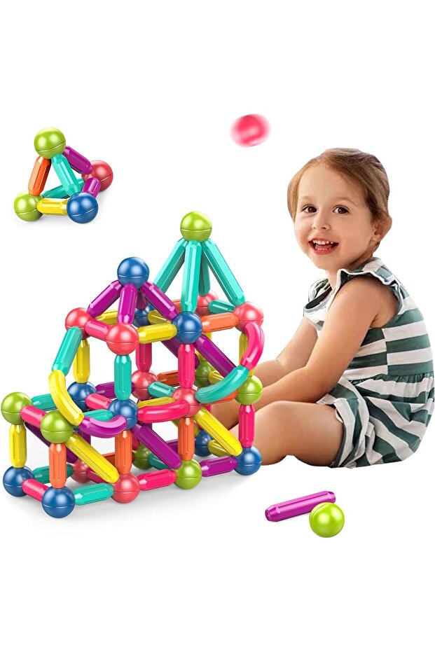 Magnetic Sticks and Balls Building Set 37 PCS – Educational STEM Construction Toys for Kids
