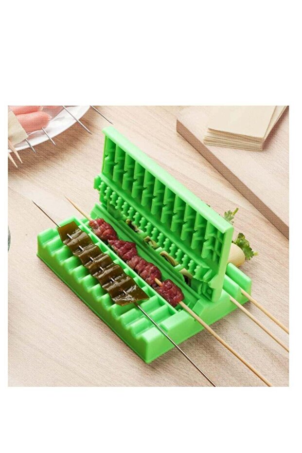 4PCS Multifunction Barbecue Meat Skewer Machine Quick Portable Meat Skewer Box Easy Skewer Tools Cr - 1