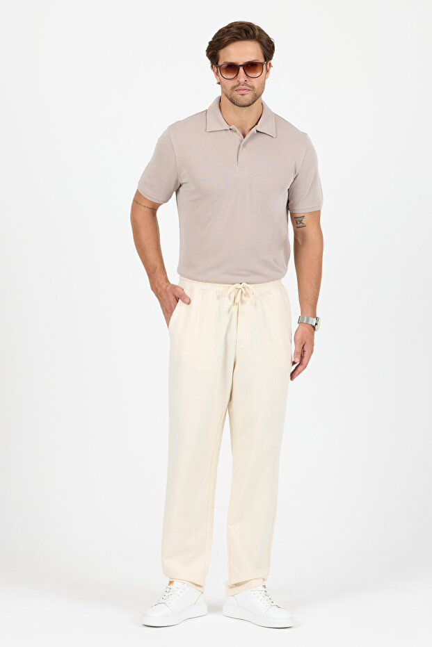 Washable Cotton Linen Regular Men's Trousers