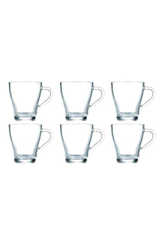6-Piece Glass Mug Set Clear